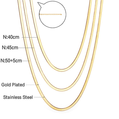 Collar Triple Snake Chain con fusión en Oro 18K
