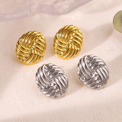 Pendientes Woven Knot con fusión en Oro 18K