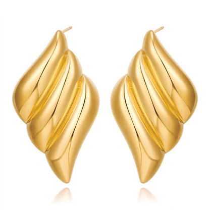Pendientes Triple Wing con fusión en Oro 18K