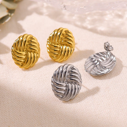 Pendientes Woven Knot con fusión en Oro 18K