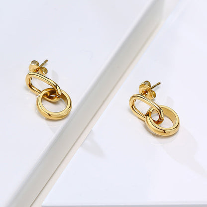 Pendientes Infinite Link con fusión en Oro 18K