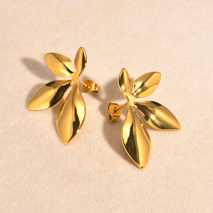 Pendientes Flora con fusión en Oro 18K