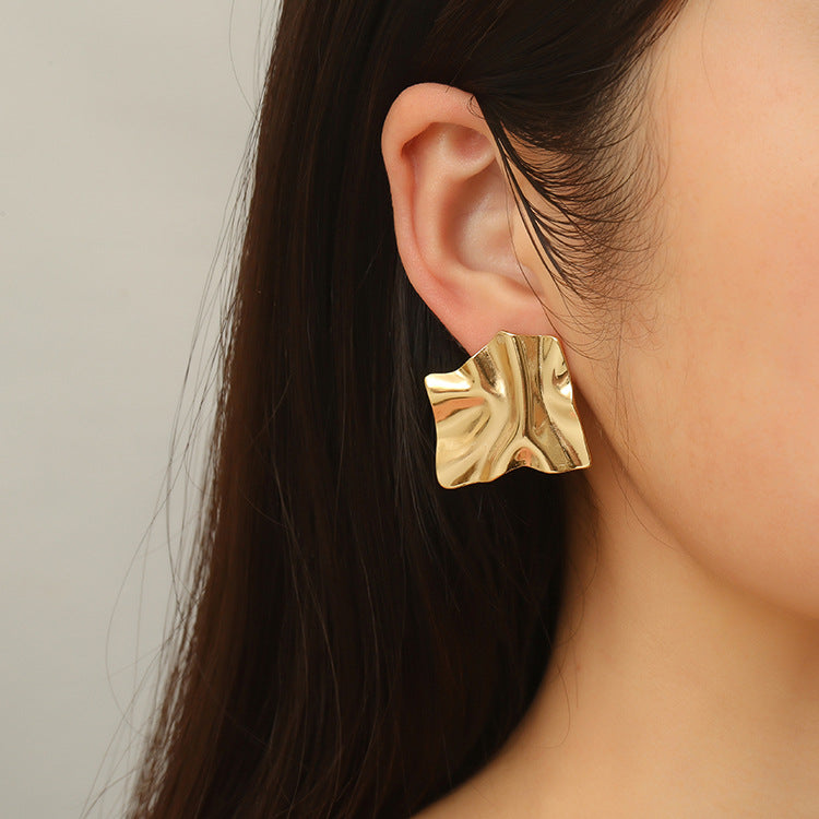 Pendientes Vintage Abstract con fusión en Oro 18K