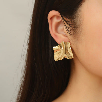 Pendientes Vintage Abstract con fusión en Oro 18K