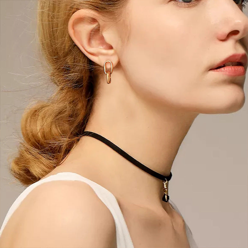 Pendientes Infinite Link con fusión en Oro 18K