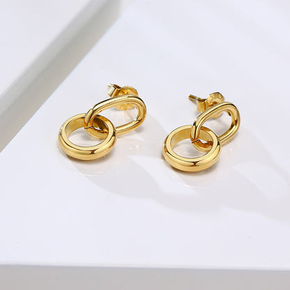 Pendientes Infinite Link con fusión en Oro 18K