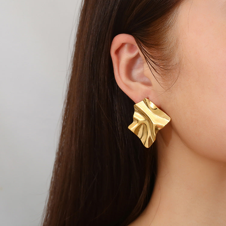Pendientes Vintage Abstract con fusión en Oro 18K