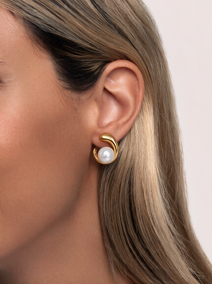 Pendientes Snake Gold Essence con fusión en Oro 18K