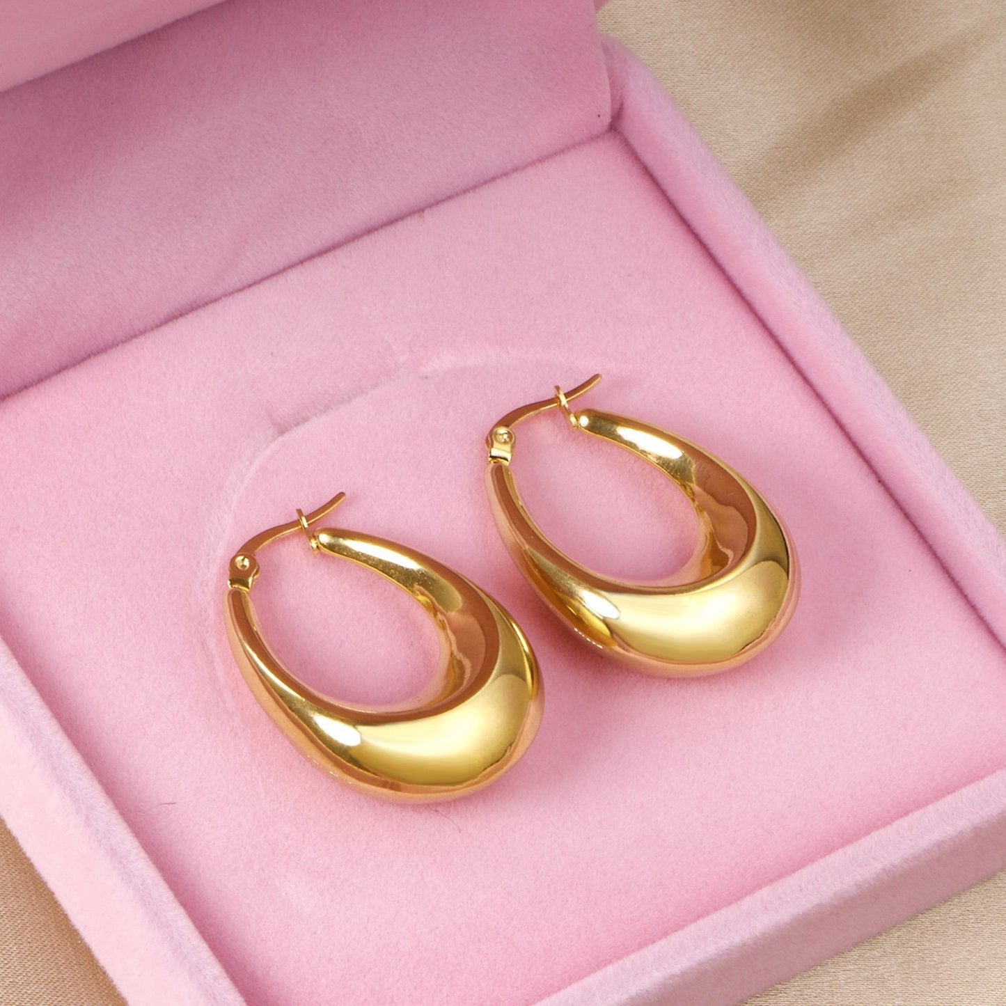 Pendientes Smooth Big Hoops con fusión en Oro 18K