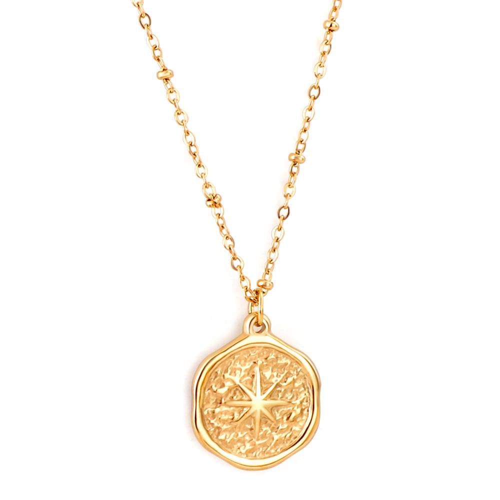 Collar Compass North Star con fusión en Oro 18K