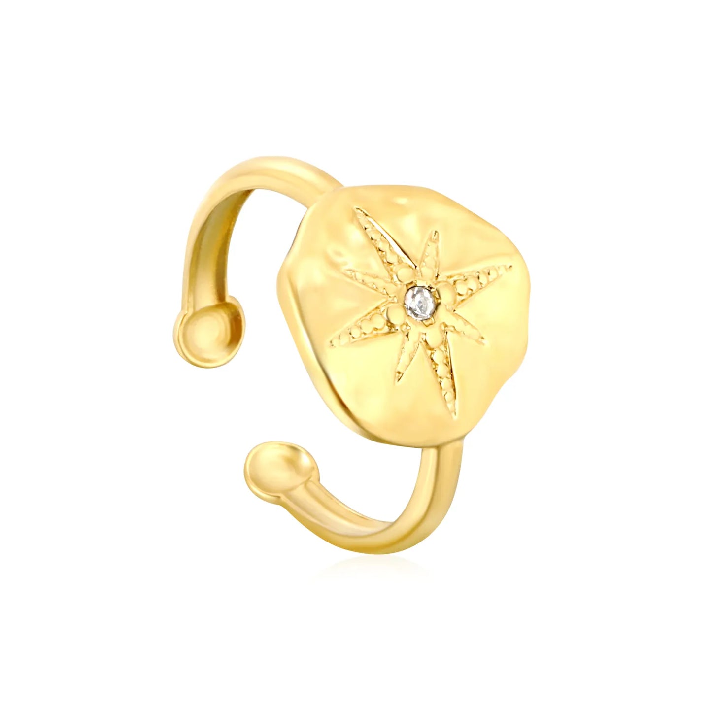 Anillo Starburst Coin con fusión en Oro 18K