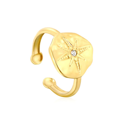 Anillo Starburst Coin con fusión en Oro 18K