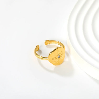 Anillo Starburst Coin con fusión en Oro 18K